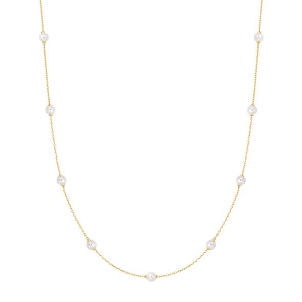 Ania Haie Gold Shell Pearl Station Chain Necklace N065-03GAPP-N065-03G