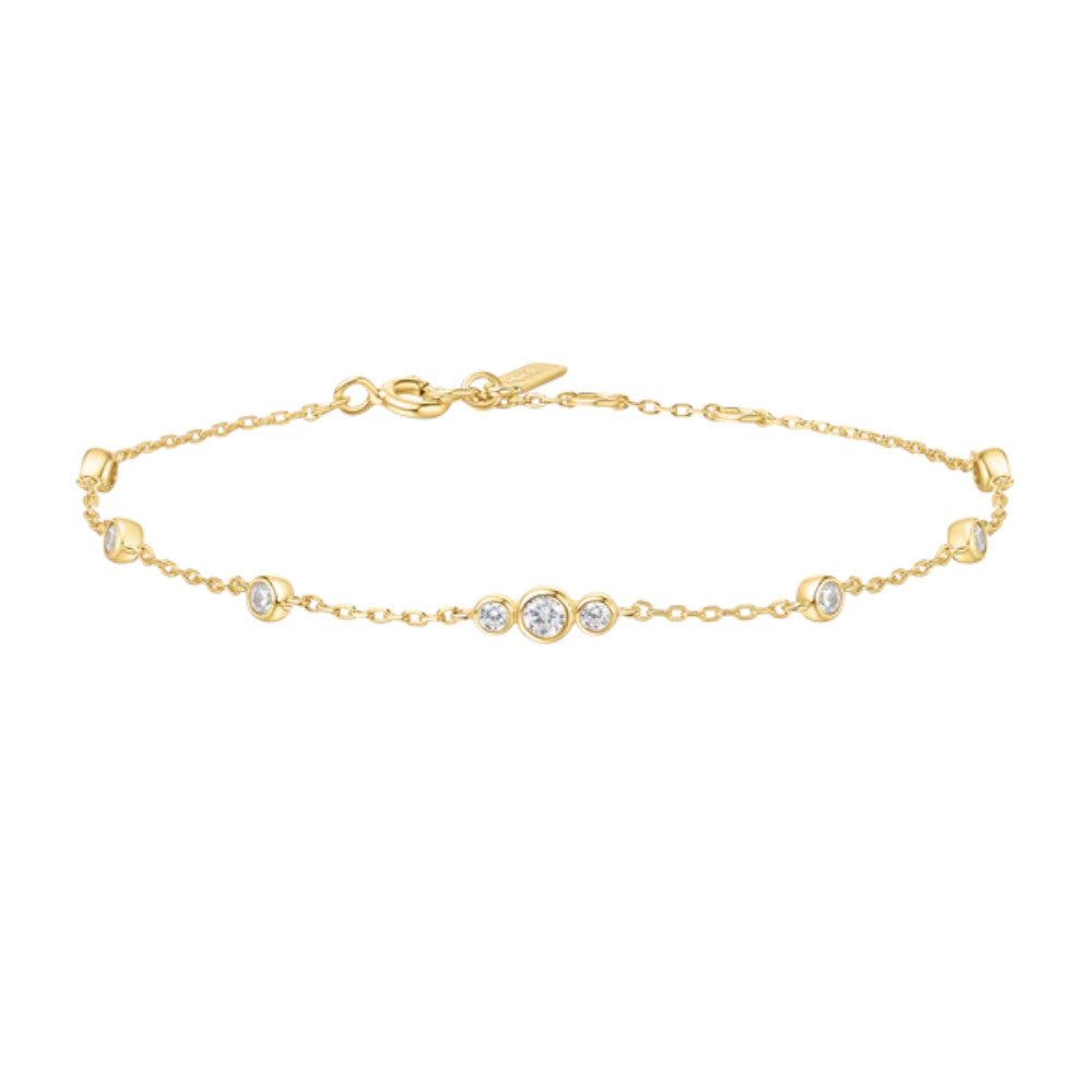 Ania Haie Gold Sparkling Bezel Cubic Zirconia Station Bracelet B065 - 03GB065-03G