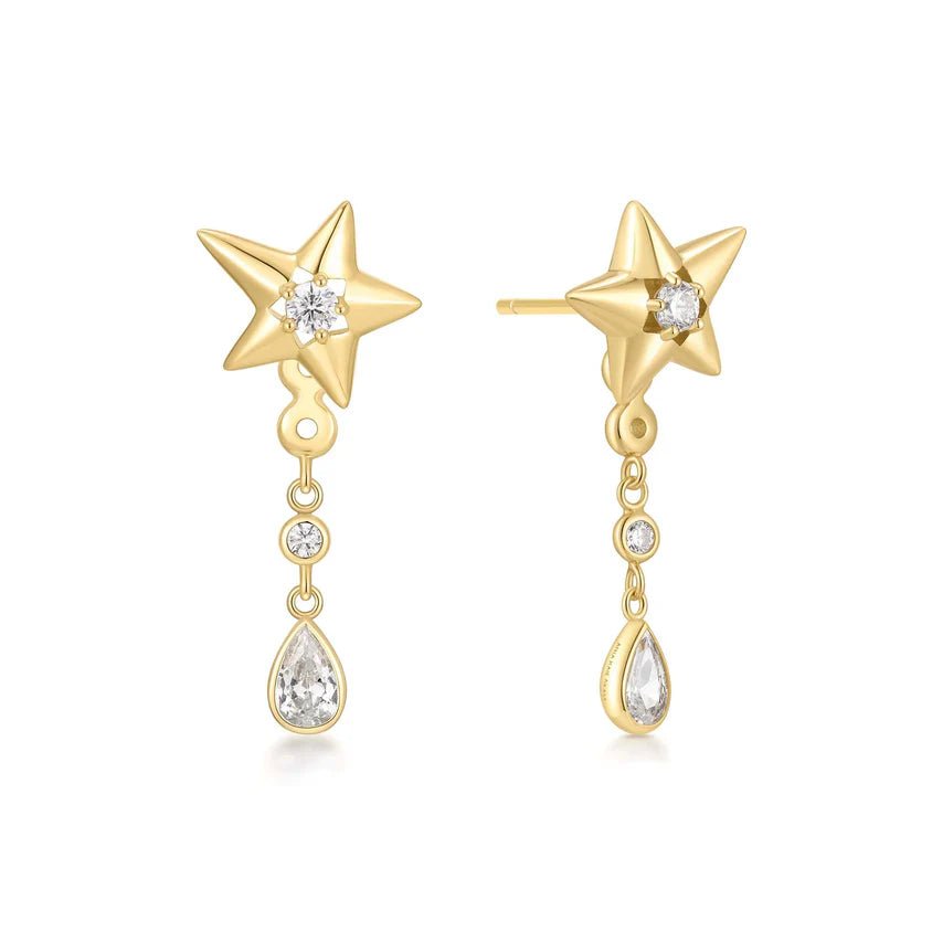 Ania Haie Gold Sparkling Star Drop Stud Earrings E066 - 07GE066-07G
