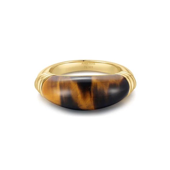 Ania Haie Gold Tiger Eye Statement Ring R068 - 01G - 58R068-01G-58