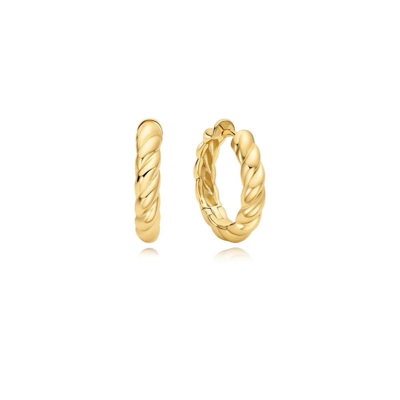 Ania Haie Gold Twisted Huggie Hoop Earrings E072-09GE072-09G