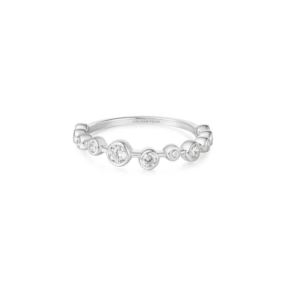 Ania Haie Silver Bezel Cubic Zirconia Zig - Zag Ring R065 - 01H - 54R065-01H-54