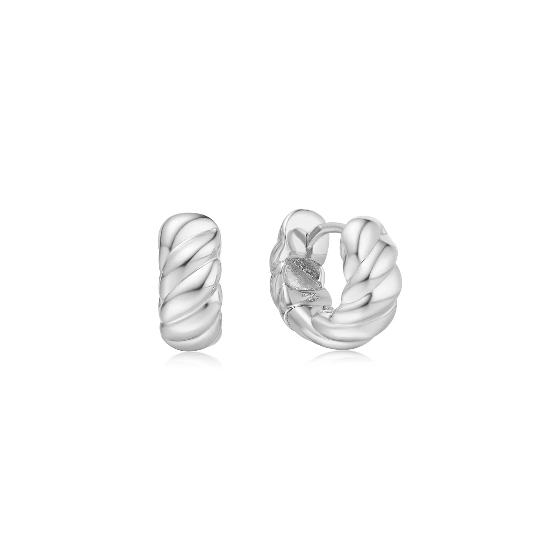 Ania Haie Silver Bold Texture Small Huggie Hoop Earrings E063 - 06HE063-06H