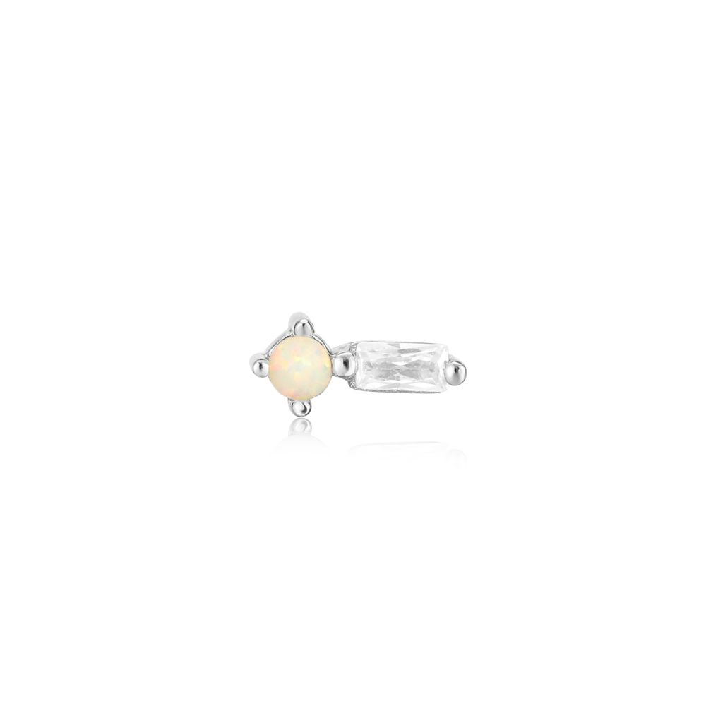 Ania Haie Silver Kyoto Opal Sparkle Barbell Single Stud Earring