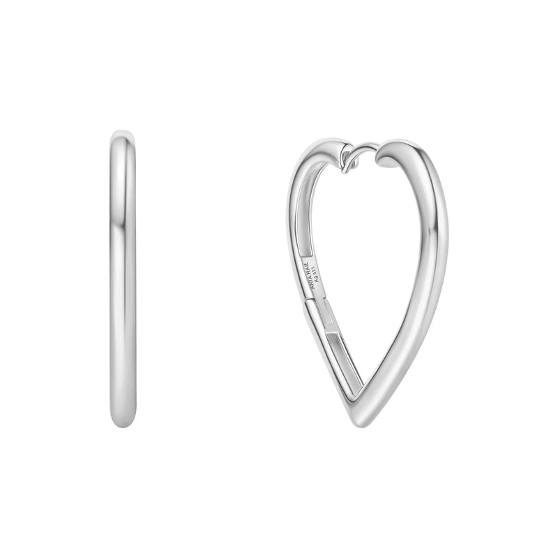 Ania Haie Silver Large Heart Hoop Earrings E064 - 07HE064-07H