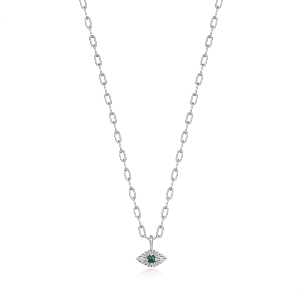 Ania Haie Silver Malachite Evil Eye Necklace