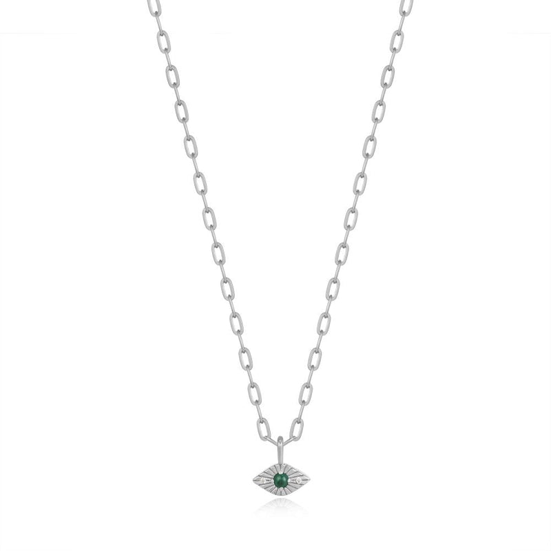 Ania Haie Silver Malachite Evil Eye Necklace