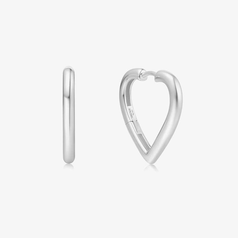 Ania Haie Silver Medium Heart Hoop Earrings E064 - 03HE064-03H