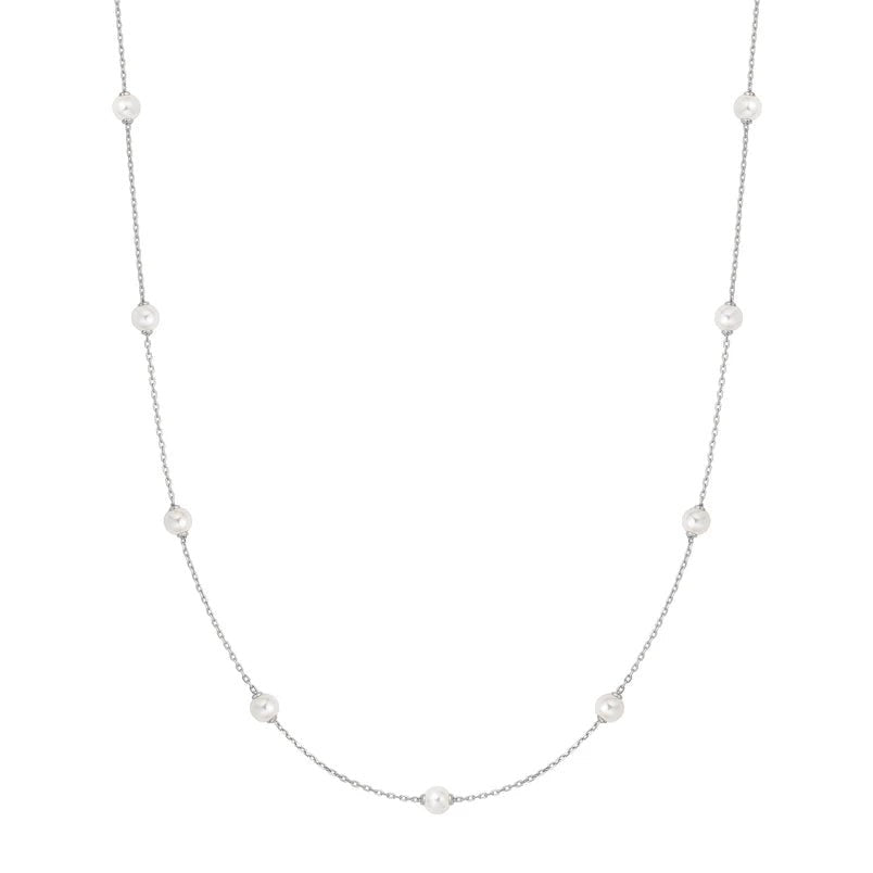 Ania Haie Silver Shell Pearl Station Chain Necklace N065 - 03HN065-03H
