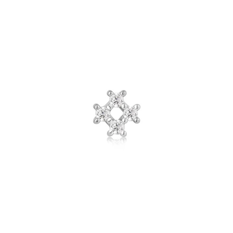 Ania Haie Silver Sparkle Cross Barbell Single Earring