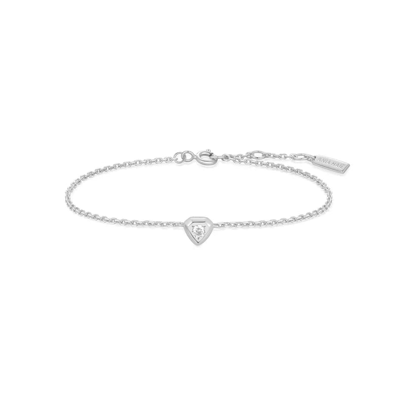 Ania Haie Silver Sparkling Tiny Shield Bracelet B067 - 01HB067-01H