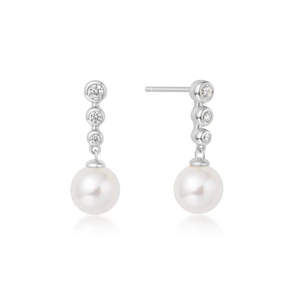 Ania Haie Silver Tennis Beaded Stone Shell Pearl Drop Stud Earrings E065 - 03HE065-03H