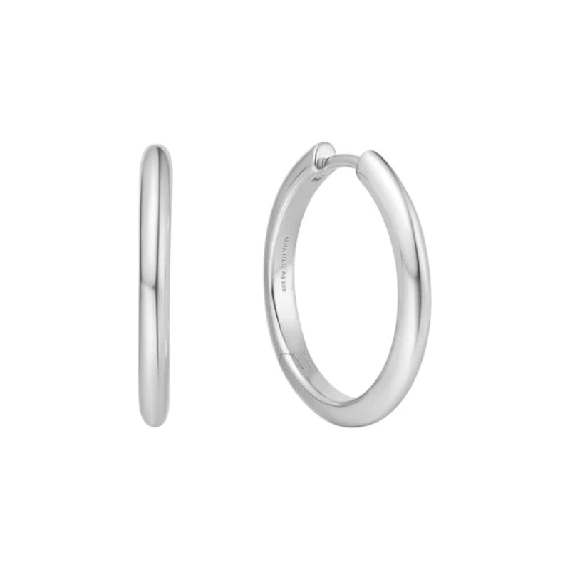 Ania Haie Silver Tube Medium Hoop Earrings E062 - 03HE062-03H