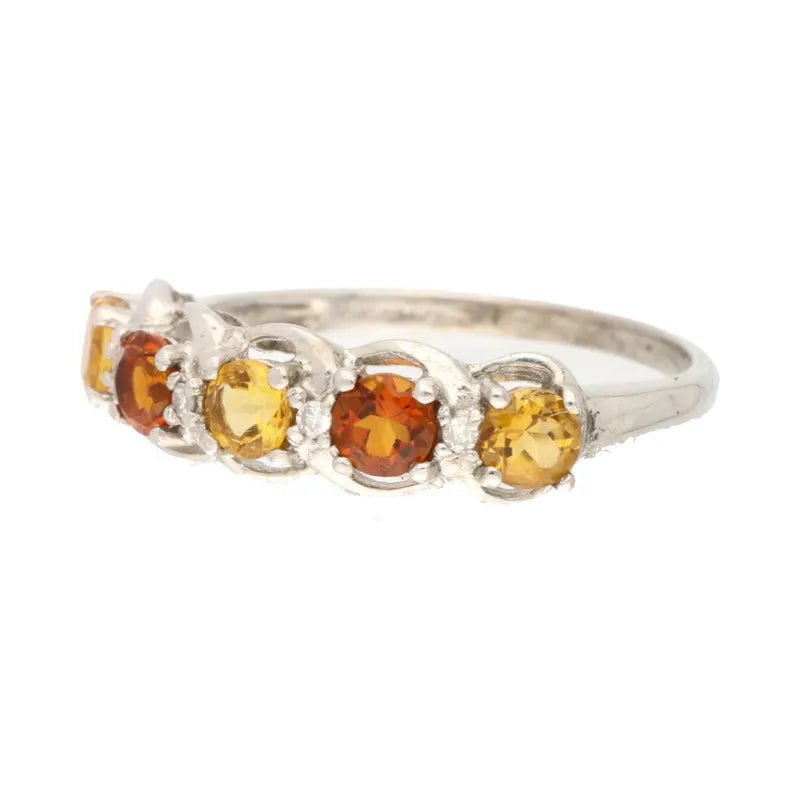 Beautifully Crafted Pre - Owned 9ct Gold Fire Opal Cluster Ring2026W35-22-1