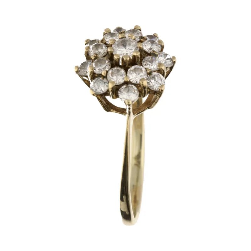 Chic Pre - Owned 9ct Yellow Gold CZ Cluster Ring2026W37-16-6