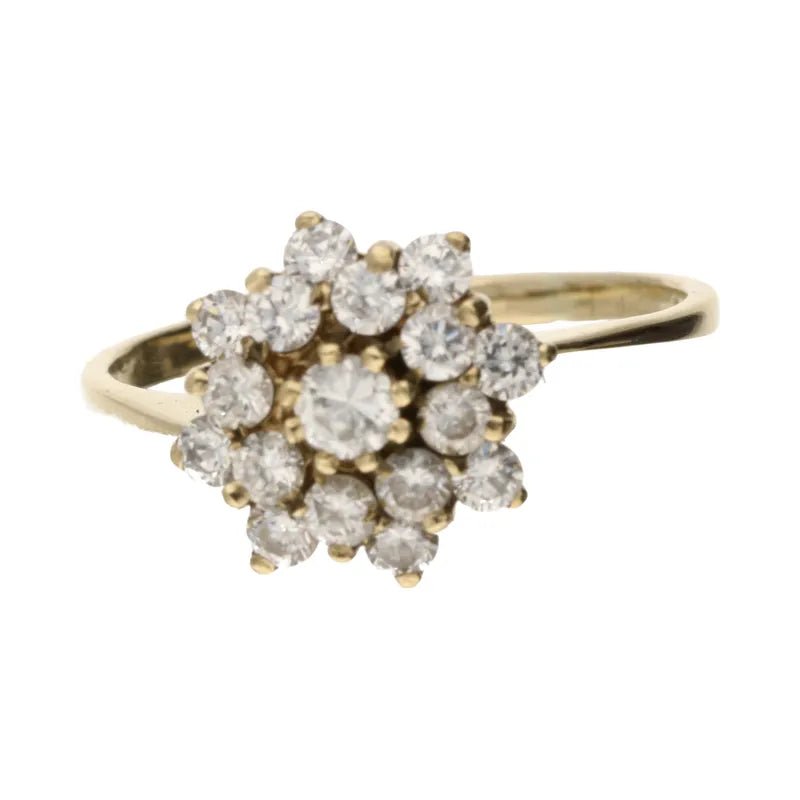 Chic Pre - Owned 9ct Yellow Gold CZ Cluster Ring2026W37-16-6