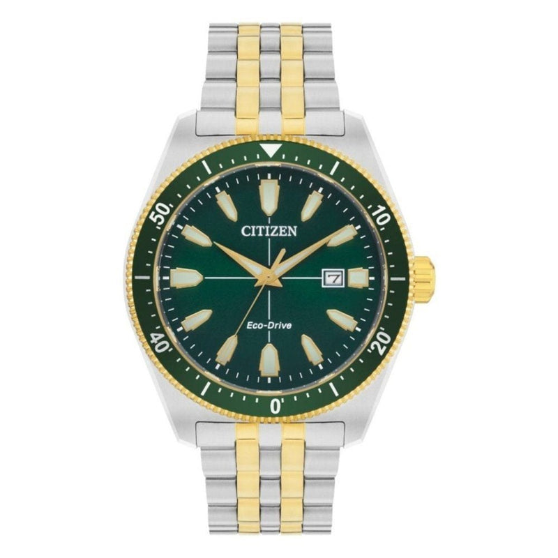Citizen Eco - Drive Green Dial Two Tone Bracelet Watch AW1594 - 89X