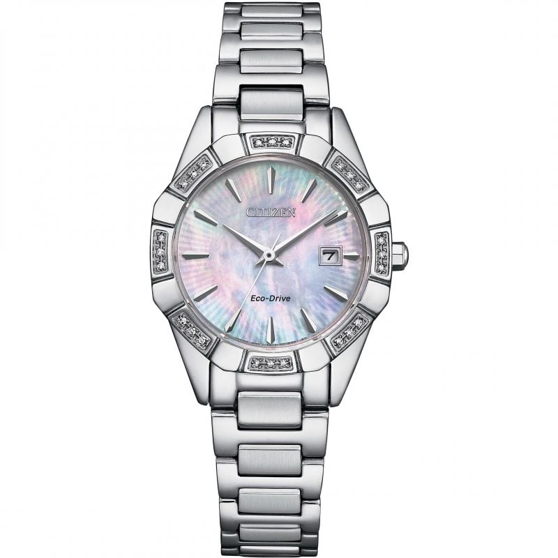 Citizen Ladies' Eco - Drive Mother of Pearl Diamond Watch EW2650 - 51D