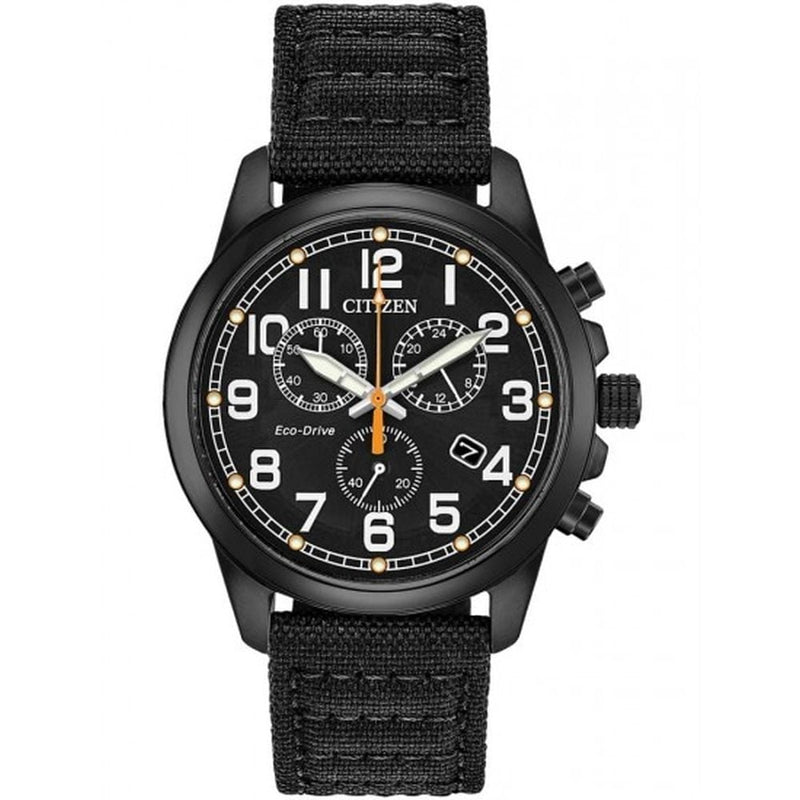 Citizen Men's Eco - Drive Military Black Chronograph Watch AT0205 - 01E