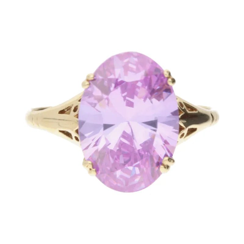 Classic Pre - Owned 9ct Yellow Gold Large Oval Mystic CZ Ring2026w35-9-1