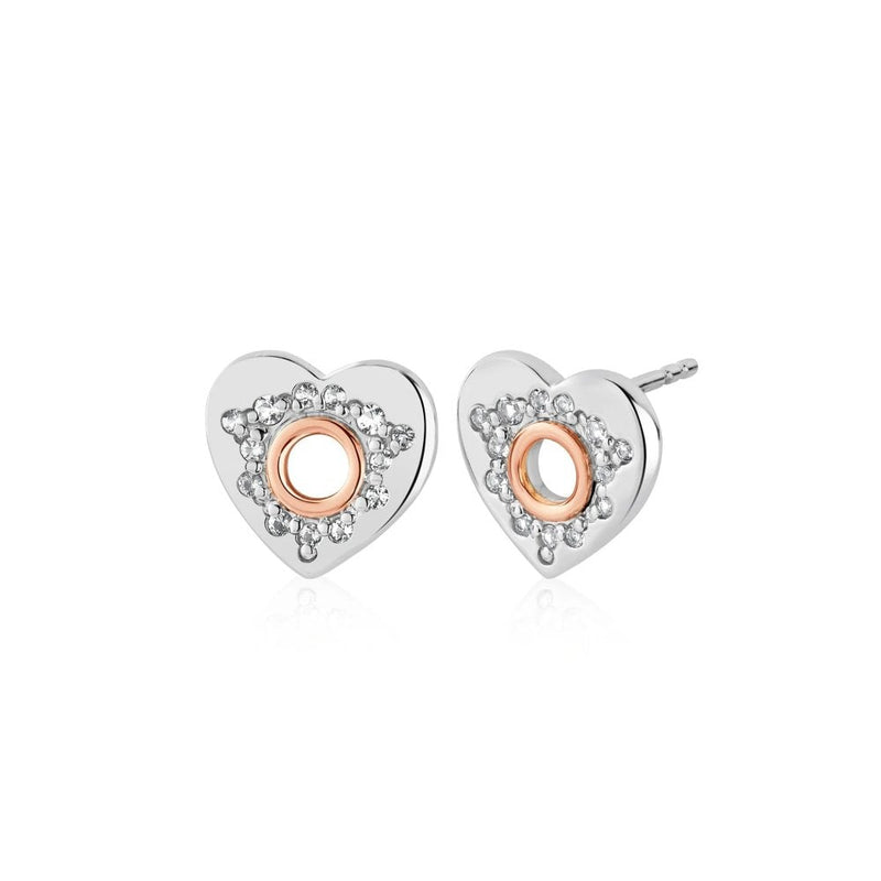 Clogau Cariad Sterling Silver Sparkle Stud Earrings with Topaz 3SCRS0652265014