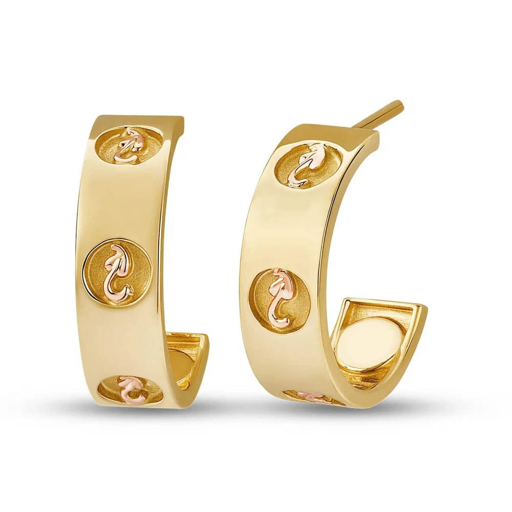Clogau Insignia 9ct Solid Gold Half-Hoop Earrings GINS913GINS913