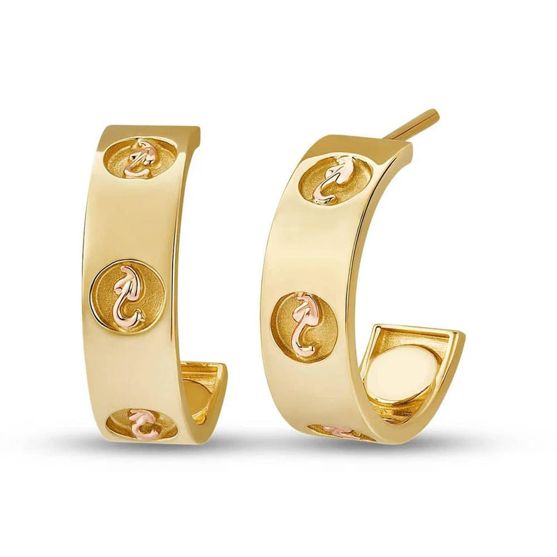 Clogau Insignia 9ct Solid Gold Half-Hoop Earrings GINS913GINS913