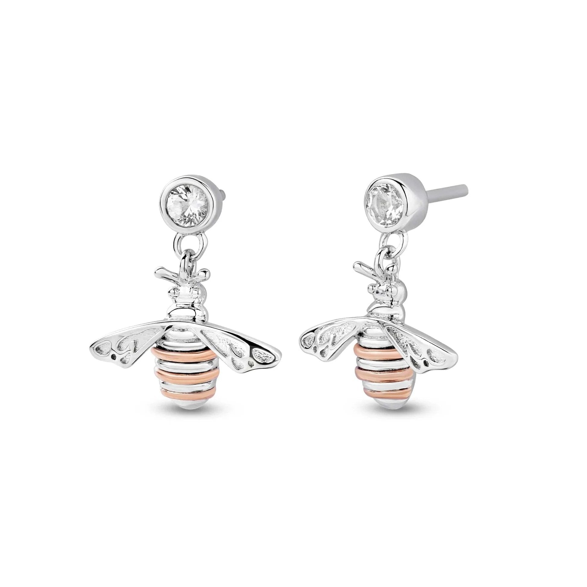 Clogau Nature's Wonder Sterling Silver Honey Bee Drop Earrings 3SHBE837