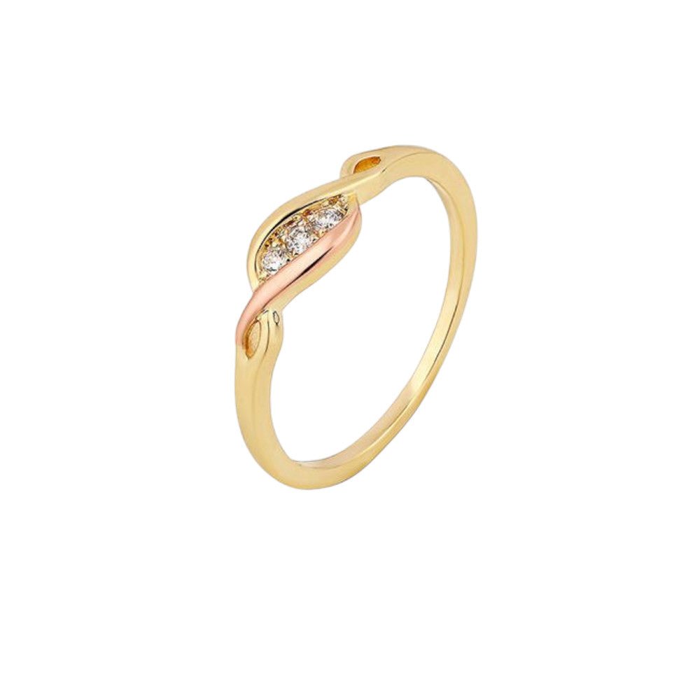 Clogau Past Present Future 9ct Solid Gold Ring with Diamonds PPFR40122