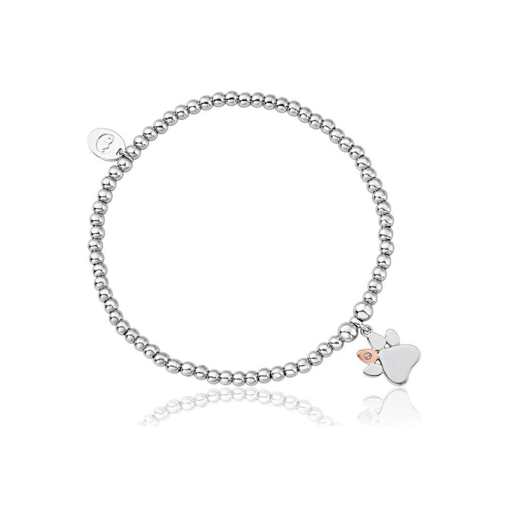 Clogau Paw Prints Sterling Silver Affinity Bracelet with Topaz 3SAFF022480258022