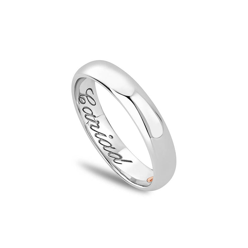 Clogau Promises 9ct Solid White Gold 4mm Wedding Ring WED4DW
