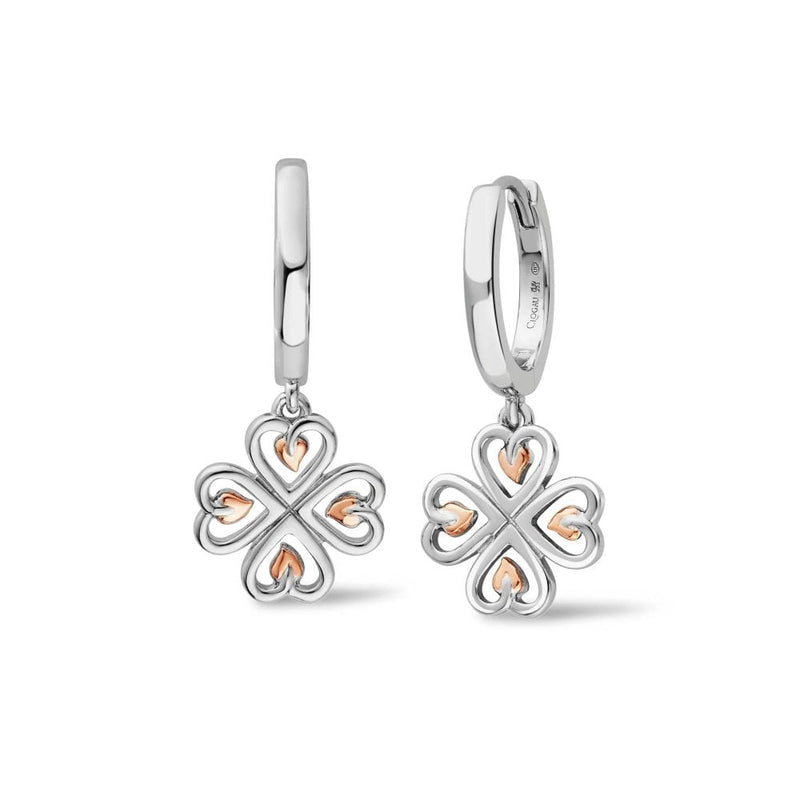 Clogau Tree of Life Sterling Silver Heart Drop - Hoop Earrings 3STOL0739268304