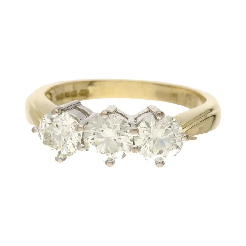 Dazzling Pre - Owned 18ct Yellow Gold Diamond Trilogy Ring 1.50ct2026W38-28-1