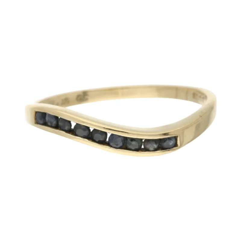 Distinctive Pre - Owned 9ct Yellow Gold Sapphire Wave Eternity Ring2026W36-4-15