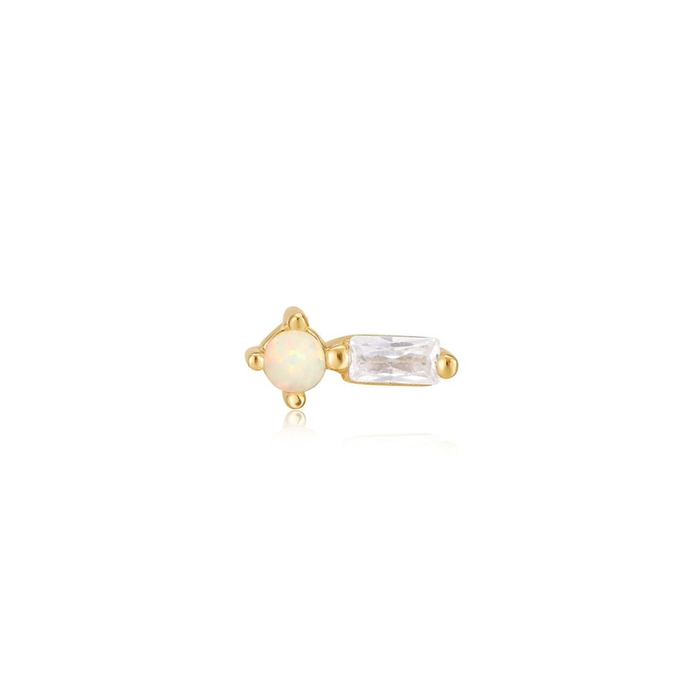 Ania Haie Gold Kyoto Opal Sparkle Barbell Single Stud Earring image 0
