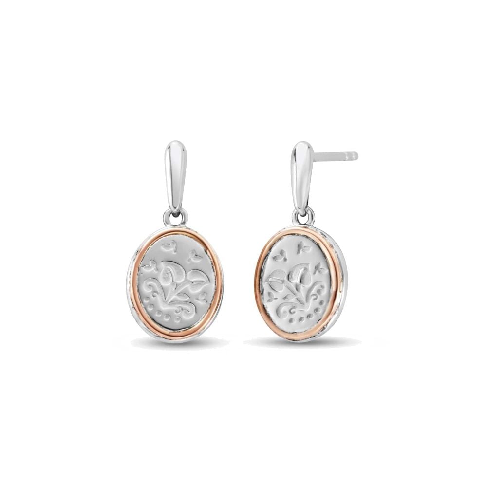 Clogau Tree of Life Sterling Silver Filigree Drop Earrings 3STOL764 image 0