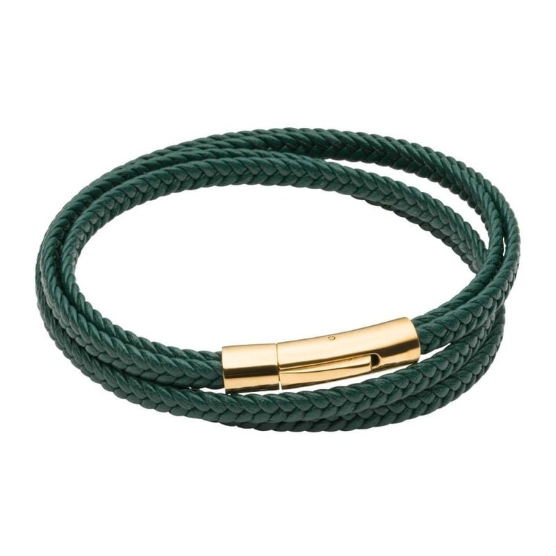 Fred Bennett Recycled Multi Row Green Leather Bracelet B5429