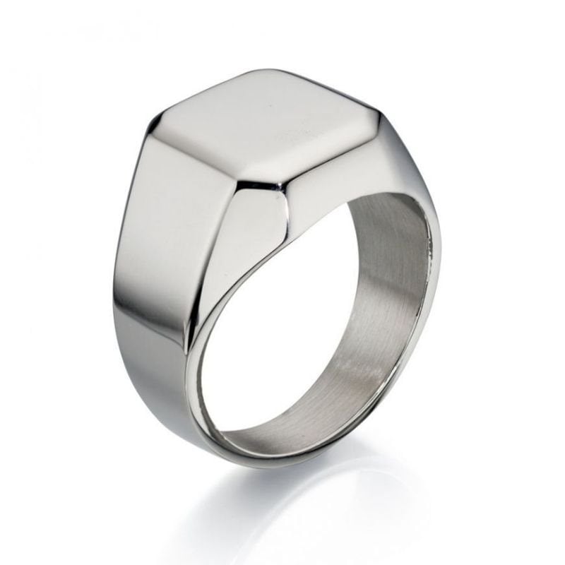 Fred Bennett Stainless Steel Large Plain Signet Ring R3412