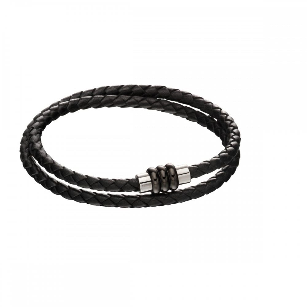 Fred Bennett Tube Clasp Black Leather Knot Bracelet B5133