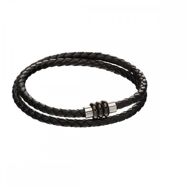 Fred Bennett Tube Clasp Black Leather Knot Bracelet B5133