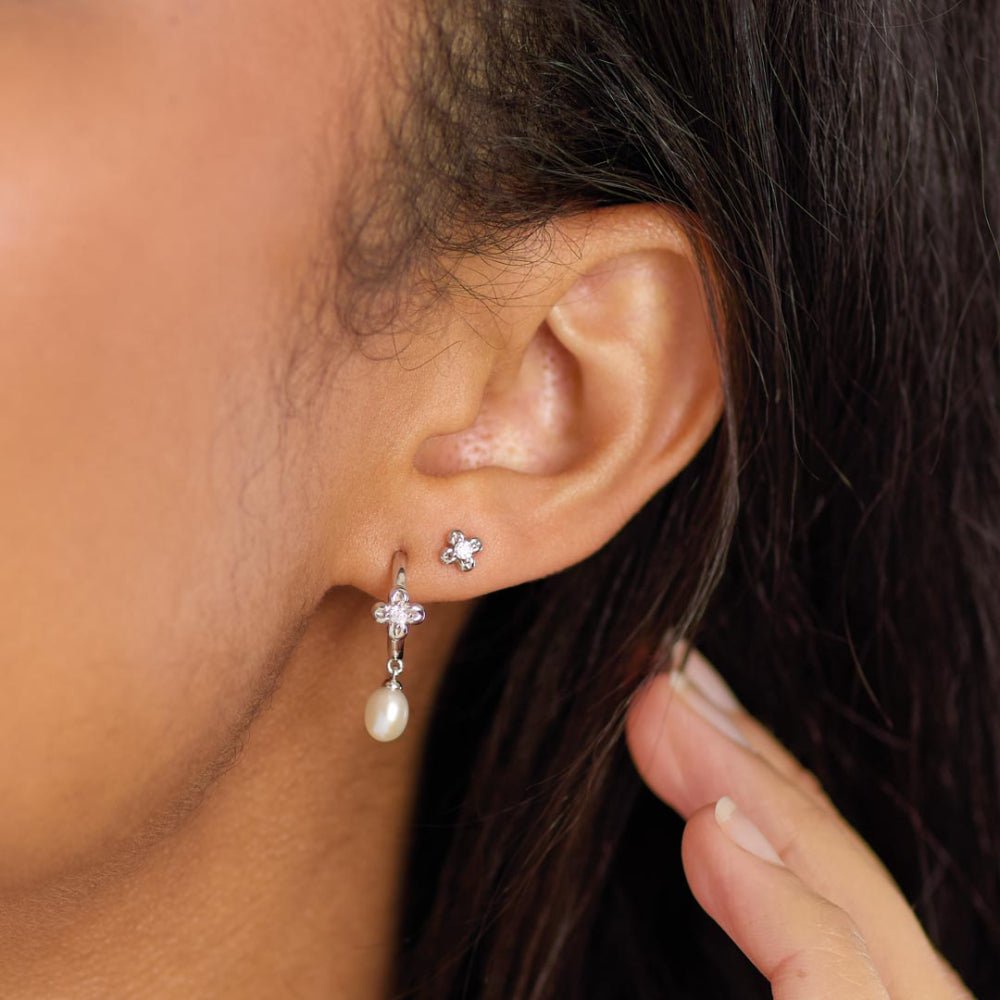 Kit Heath Blossom Flyte Honey Flower Semi Hoop Stud Earrings 50333FPC278763
