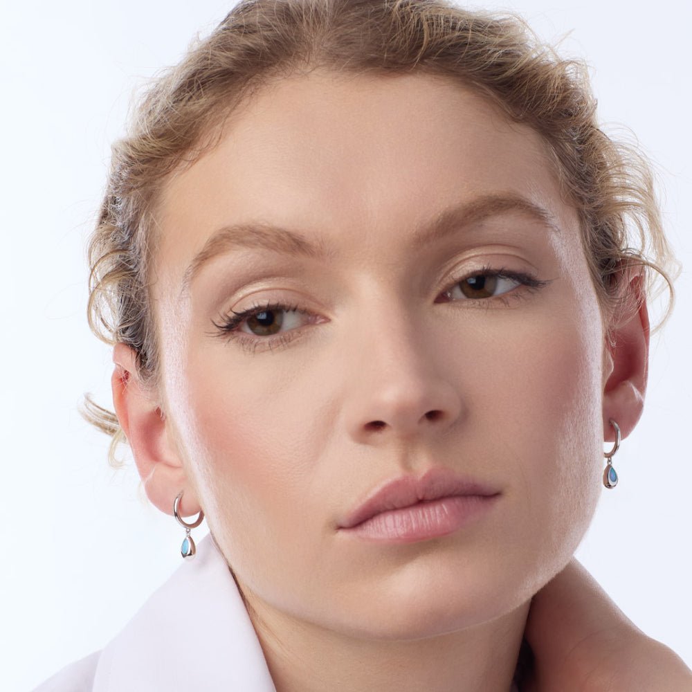 Kit Heath Coast Pebble Blue Opal Hoop Earrings 50190BSO278762