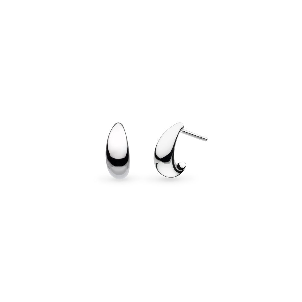 Kit Heath Coast Pebble Smooth Semi Hoop Stud Earrings 40152RP276078