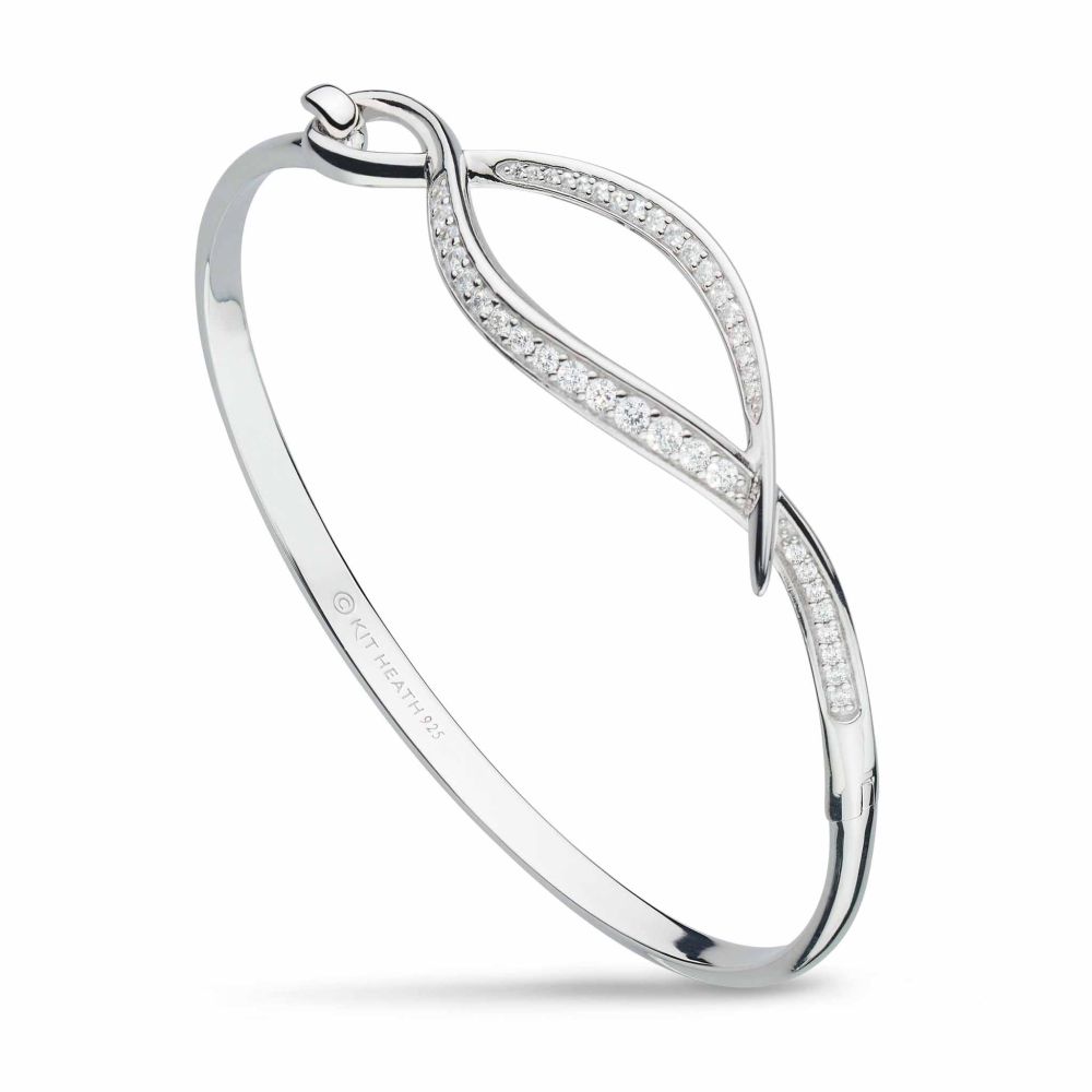 Kit Heath Entwine Twine Twist Pave CZ RP Hinged Bangle 70227CZ276114
