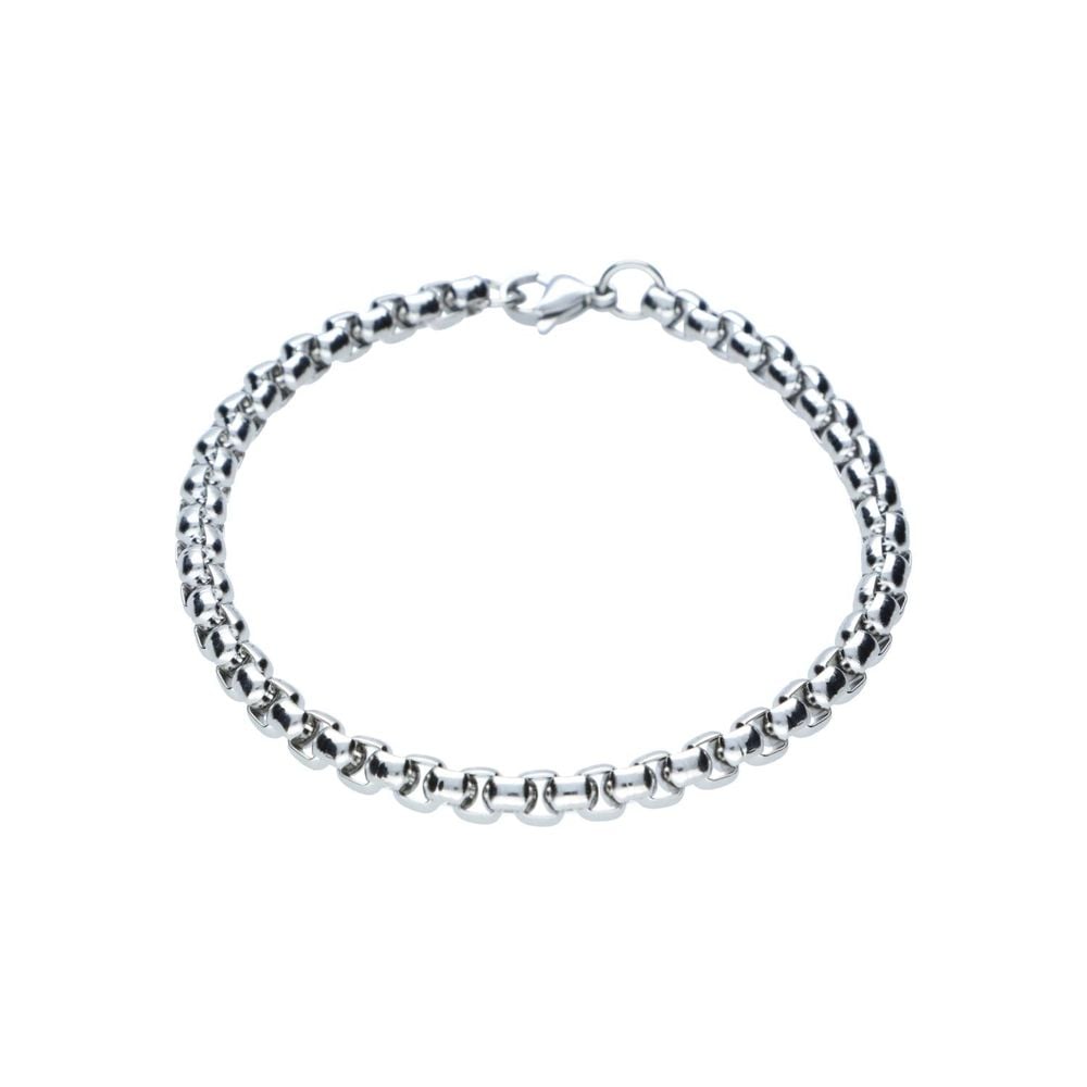 Mens Stainless Steel 4mm Box Link Bracelet