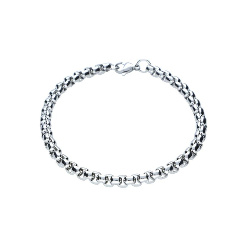 Mens Stainless Steel 4mm Box Link Bracelet