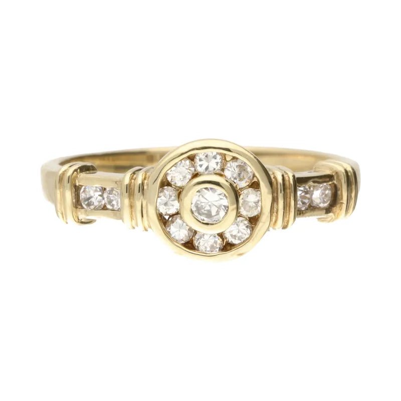 Opulent Pre - Owned 9ct Yellow Gold Channel Set Diamond Ring2026W35-6-1