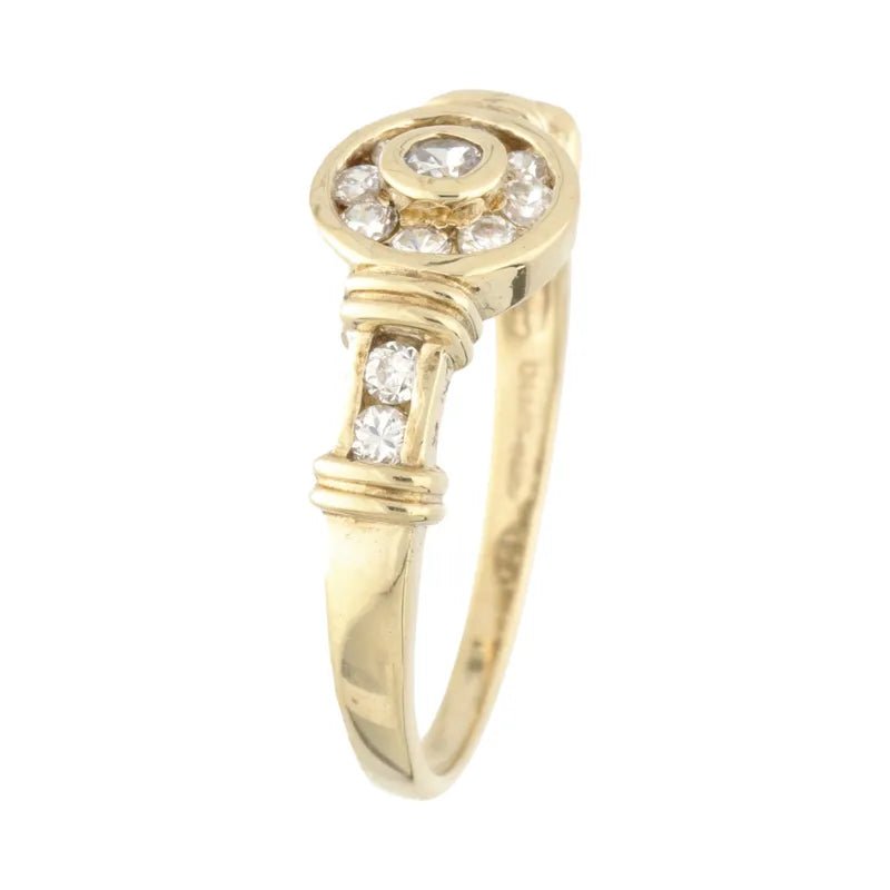 Opulent Pre - Owned 9ct Yellow Gold Channel Set Diamond Ring2026W35-6-1