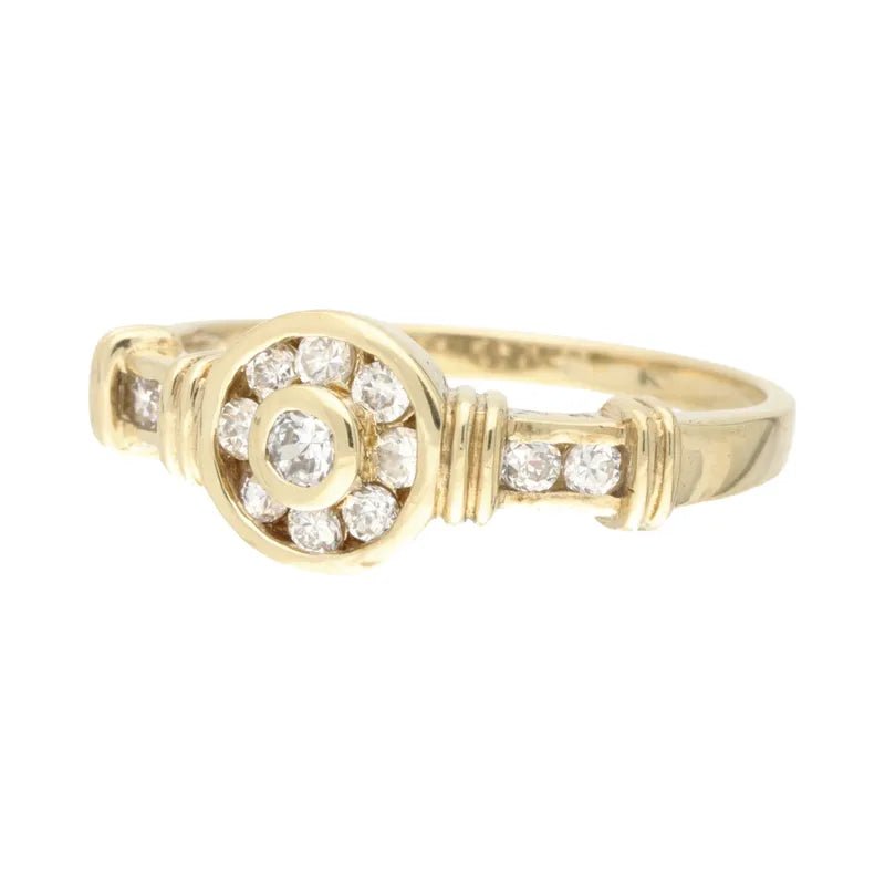 Opulent Pre - Owned 9ct Yellow Gold Channel Set Diamond Ring2026W35-6-1
