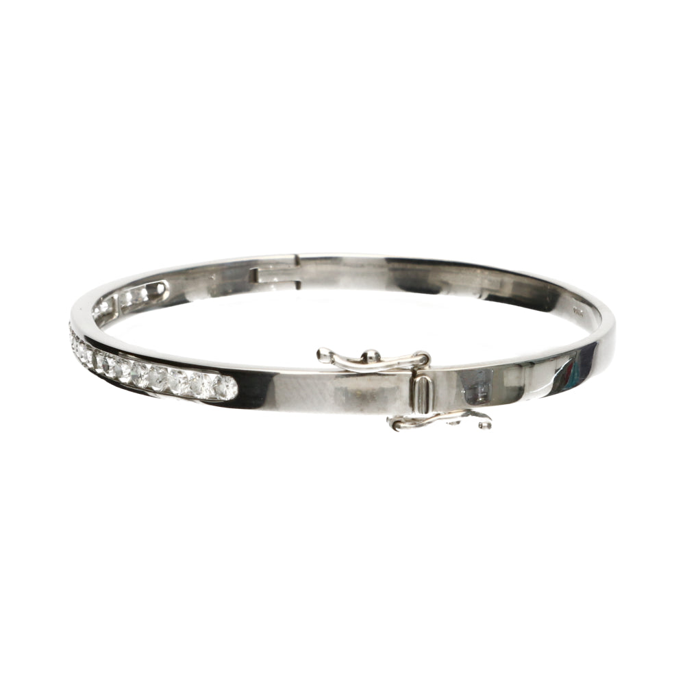 Pre-Owned 14ct White Gold 2.14ct Diamond Set Bangle